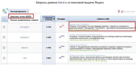 SpyWords - анализ запросов